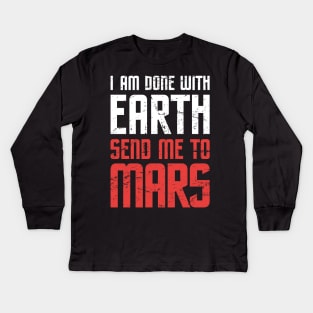 Space Travel Mission To The Planet Mars Kids Long Sleeve T-Shirt